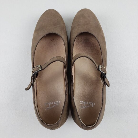 Dansko Harlo Mary Jane Heel Womens 11.5-12 42 EU Brown Suede Buckle Chunky Pump - Picture 9 of 14